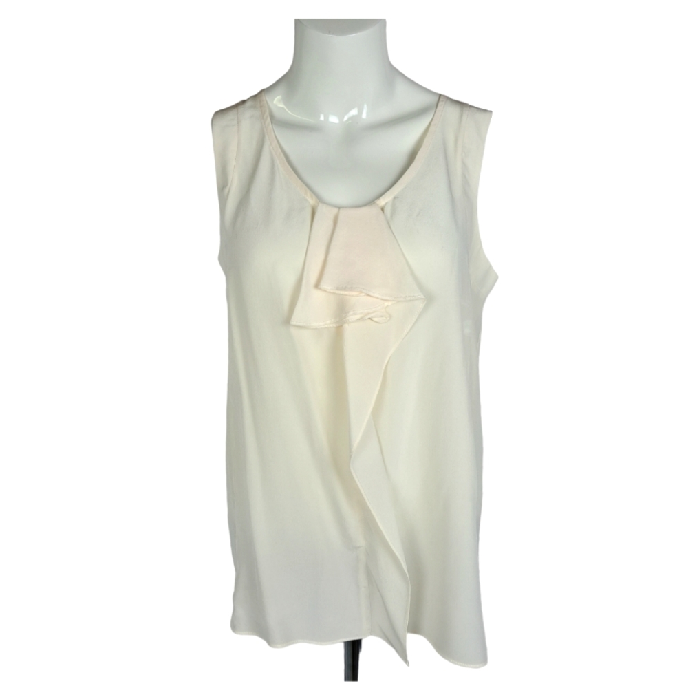 Sleeveless Cream Silk Top